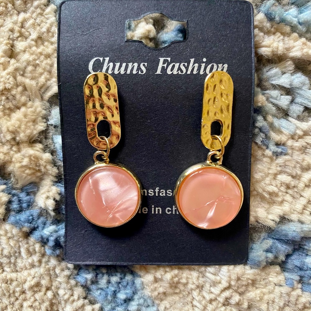Chuns Fashion Pink Shiny Circle Earrings